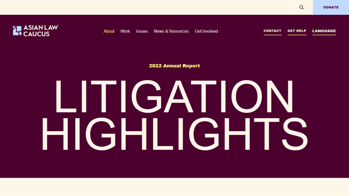 2022 Annual Report: Litigation Highlights Asian Law Caucus